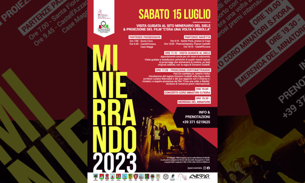 Minierrando, sabato 15 luglio 2023 visita guidata siele e proiezione film