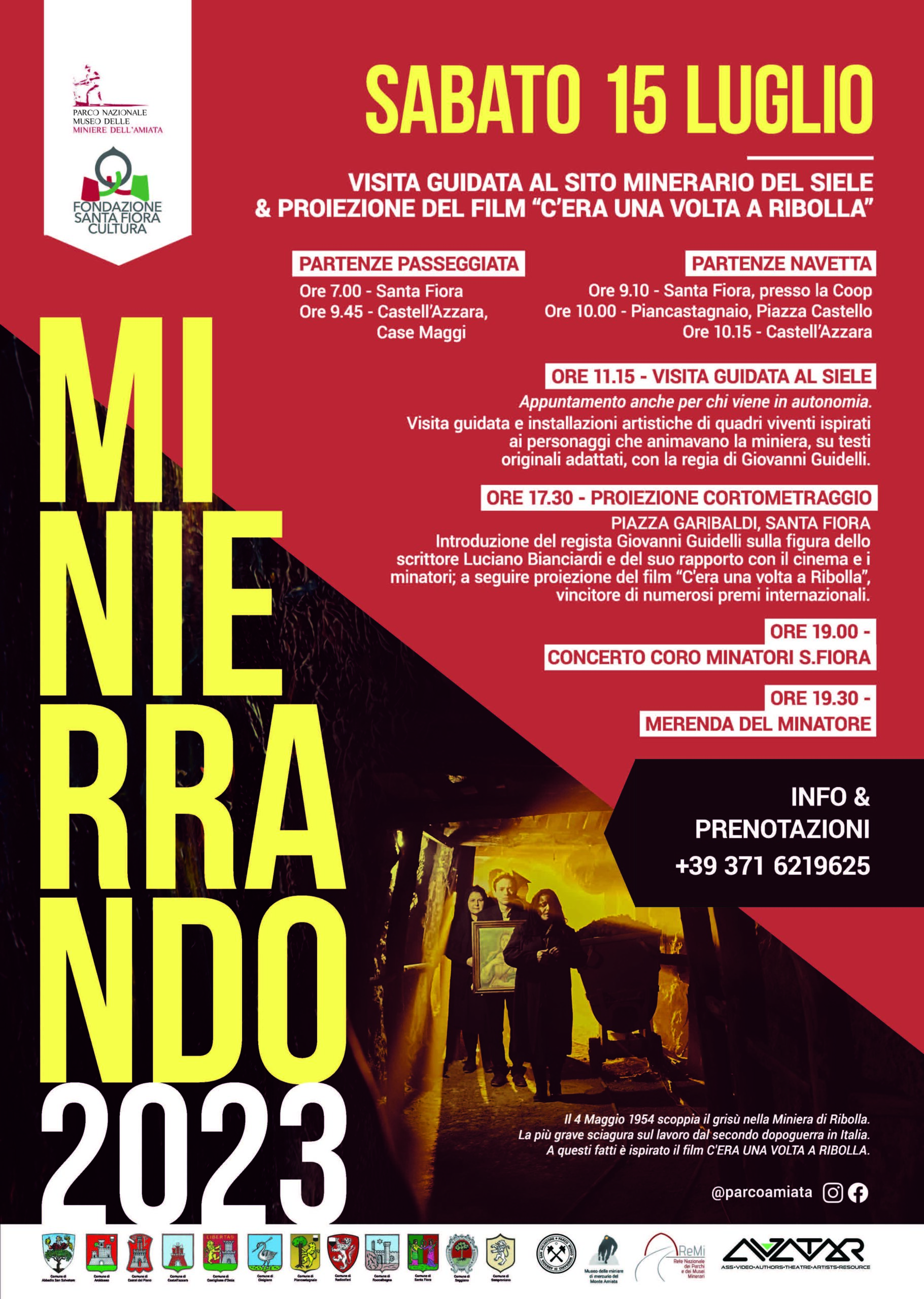 Minierrando, sabato 15 luglio 2023 visita guidata siele e proiezione film poster